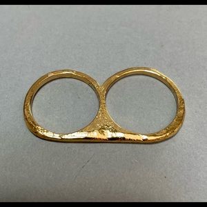 Unique 2 Finger Ring in Brass Size 7